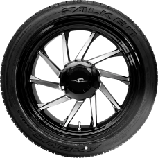 Coastal Moto Hurricane 3D Rear Left Wheel - Black Cut (18") | Falken Tire (215/45ZR18) - 0336-0025  PKG-HURL-187T-BM